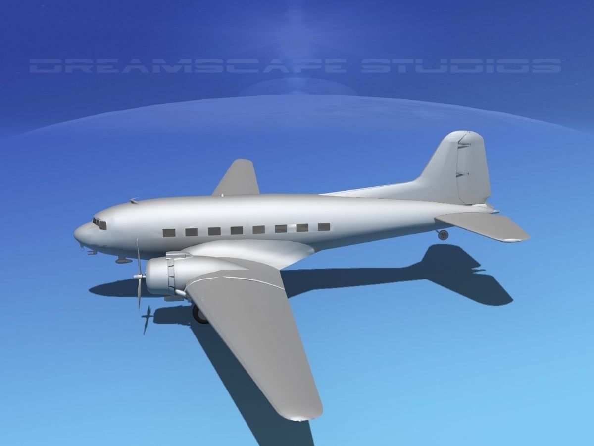 Douglas DC-3 Base Model 3D model_11