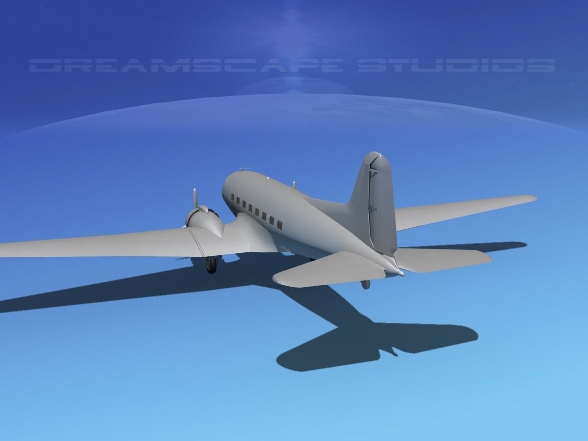Douglas DC-3 Base Model 3D model_9