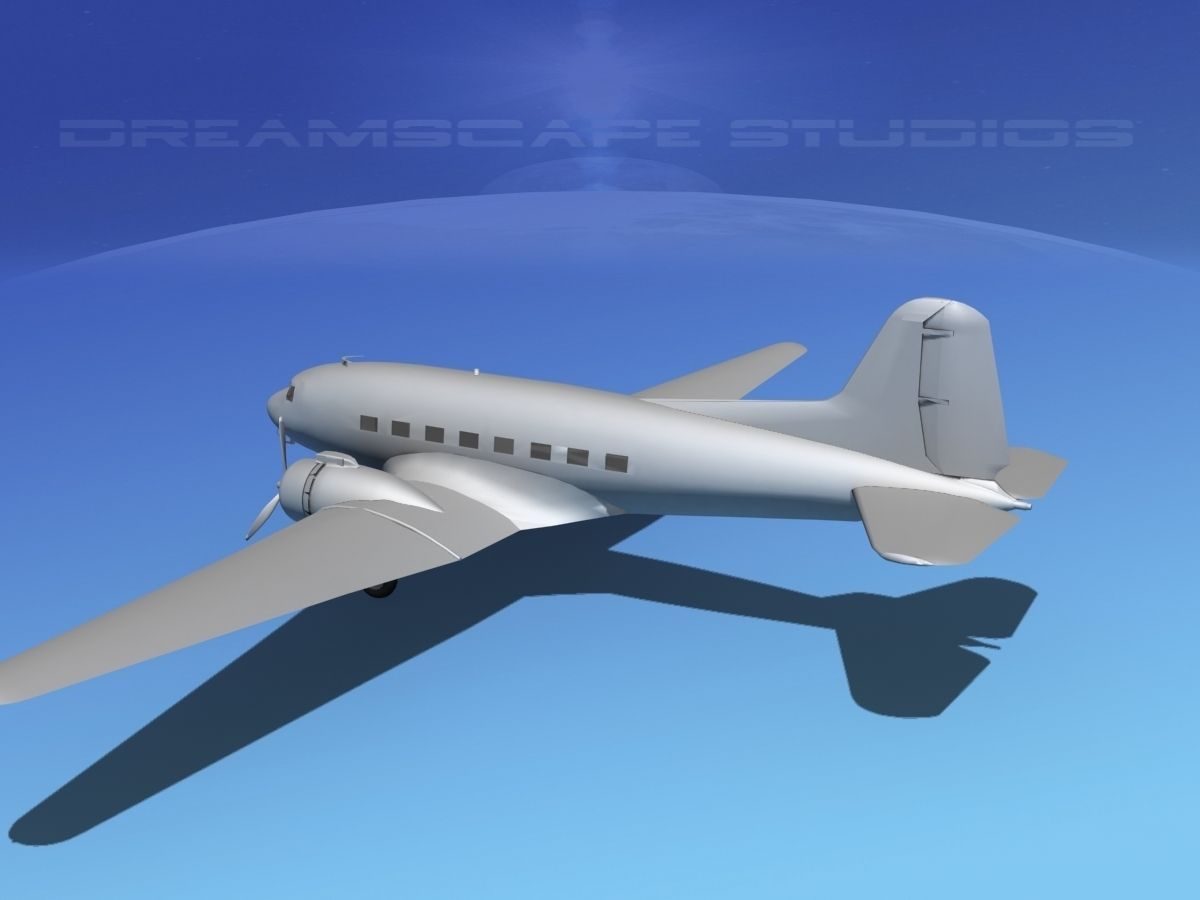Douglas DC-3 Base Model 3D model_12