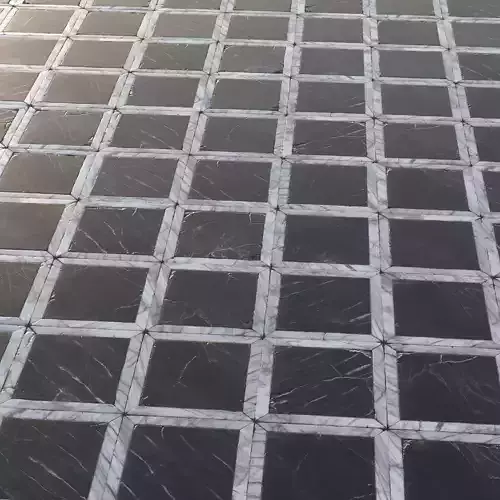 Aged black and white marble floor PBR material