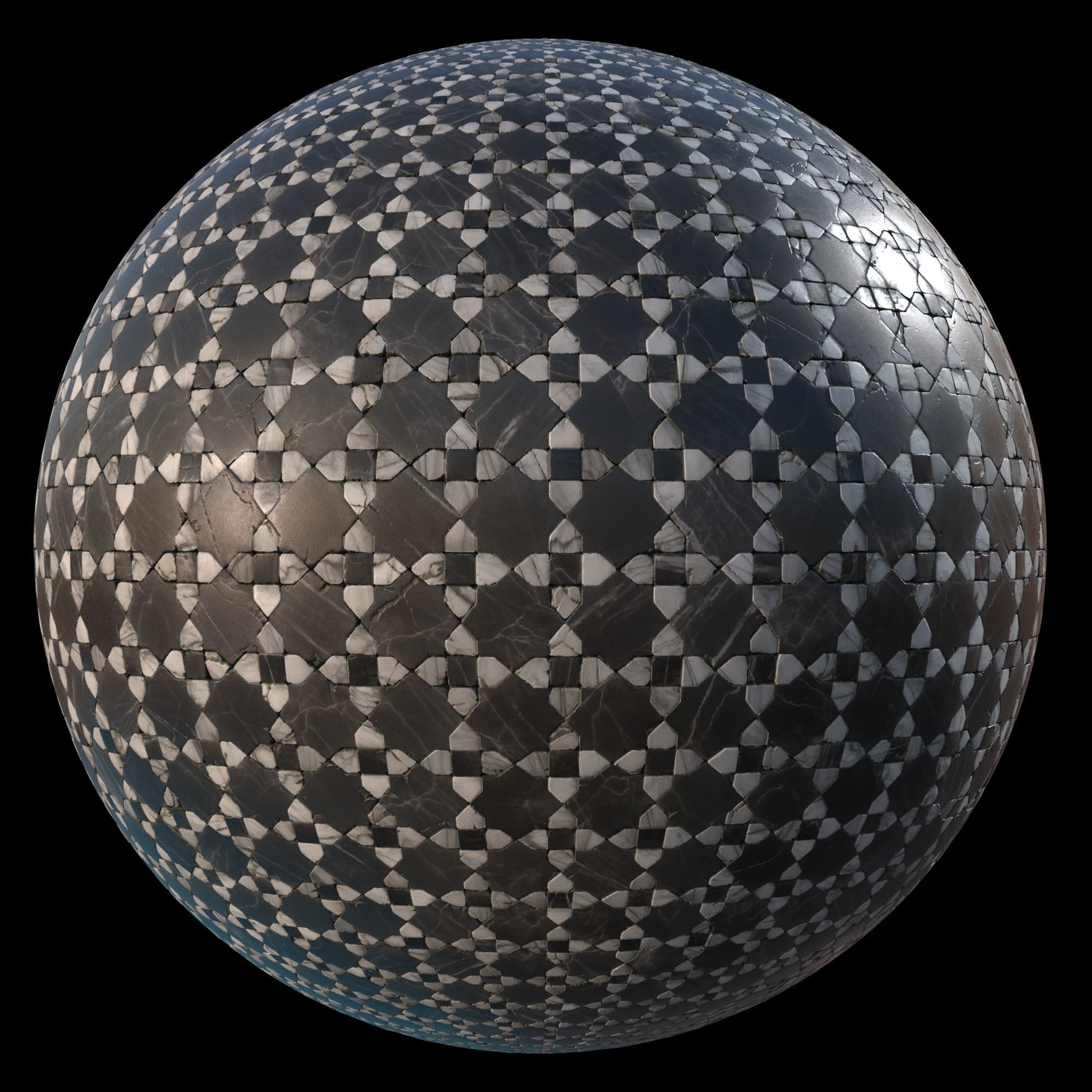 Ornamental marble mosaic PBR material Texture_1