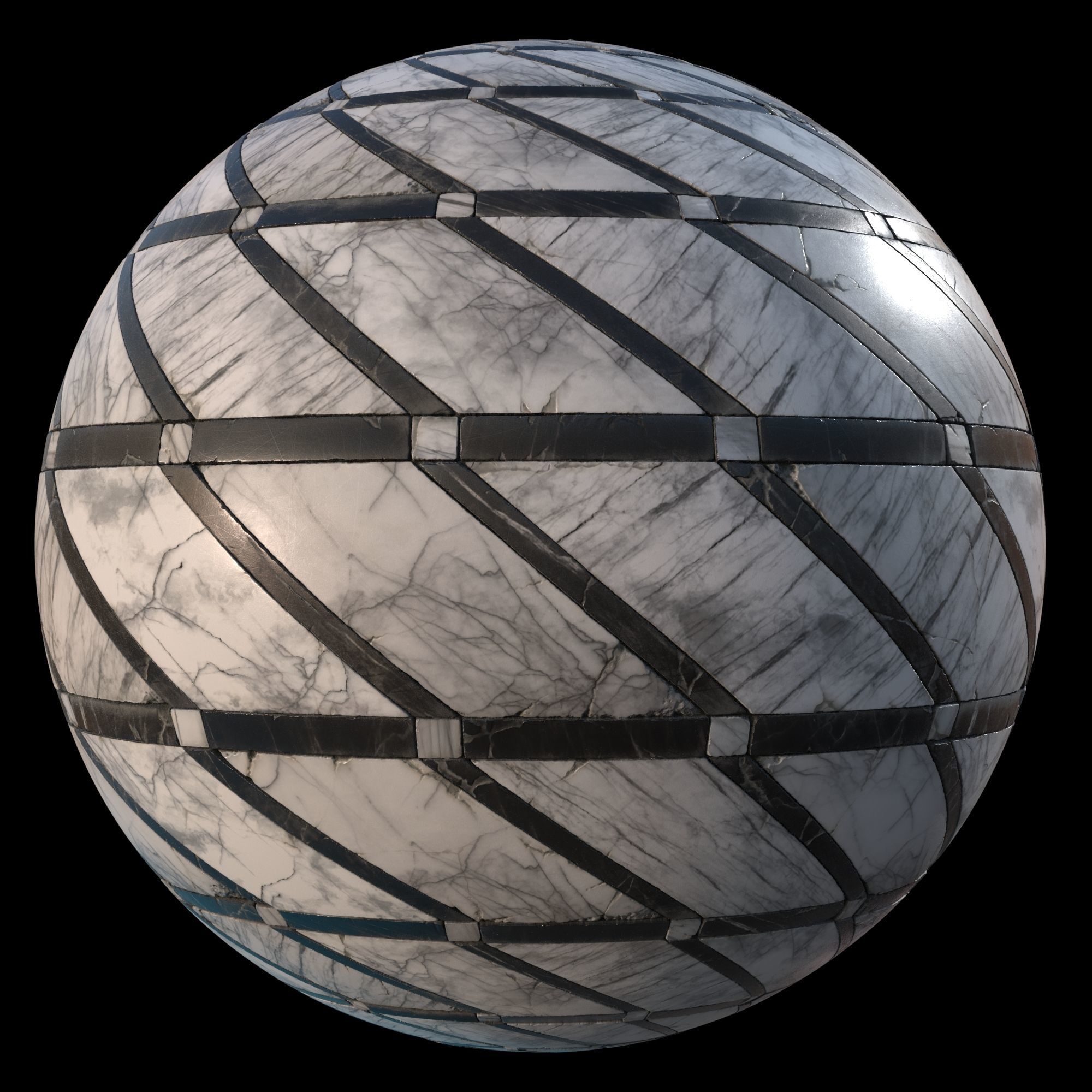 Geometric marble tiles material Texture_2