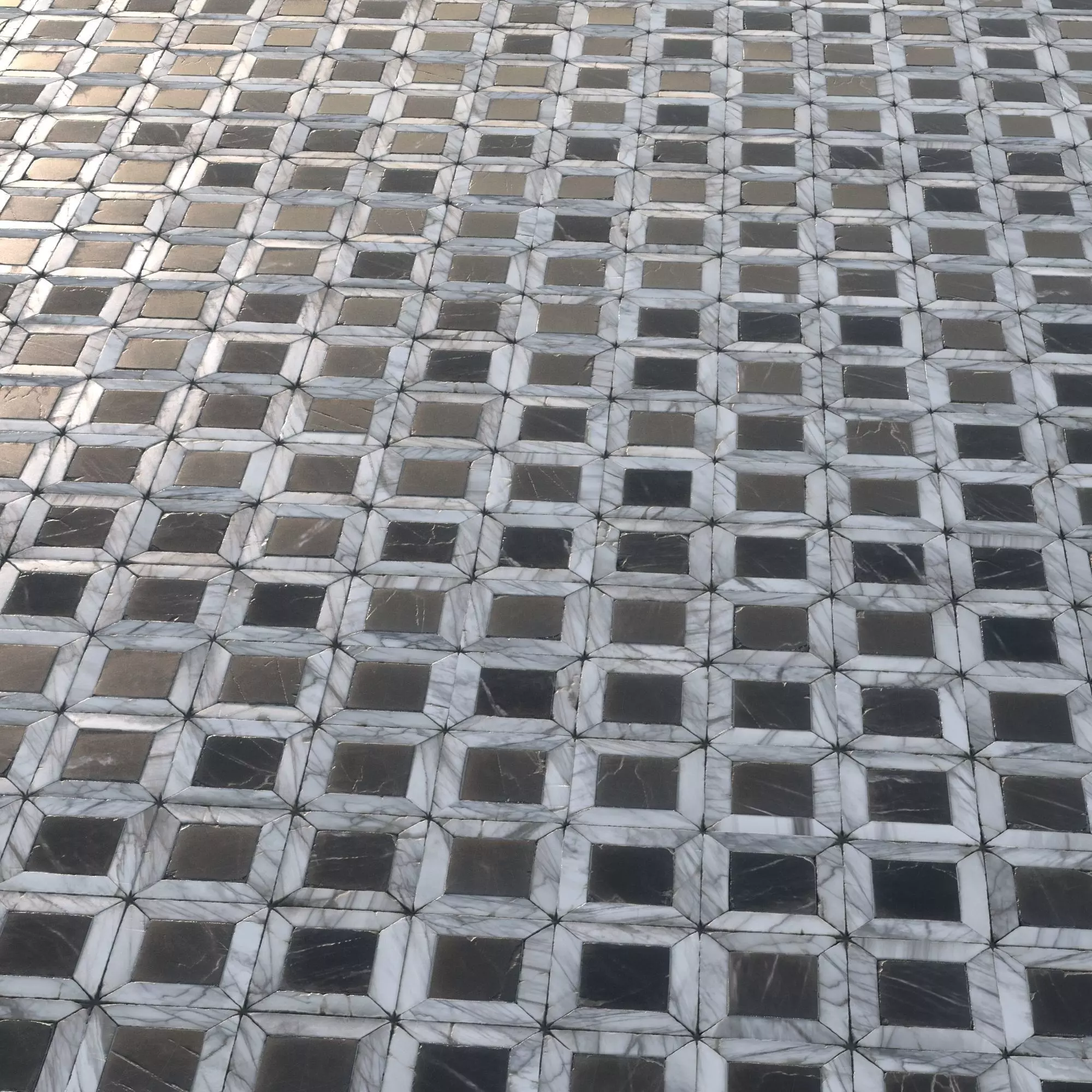 Aged ornamental marble tiles material Texture_0