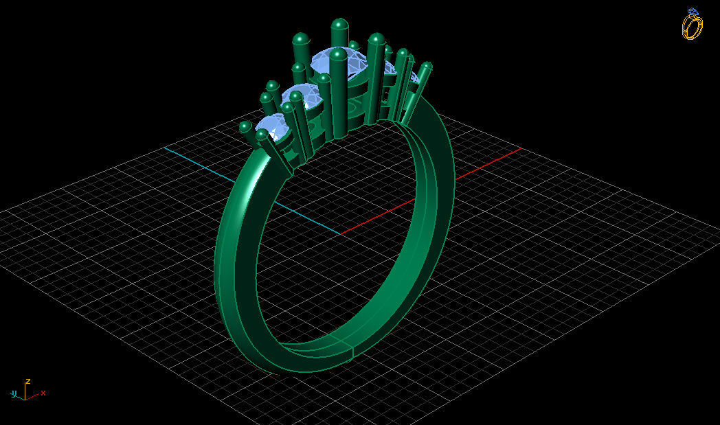 Gems Ring 3D print model_1