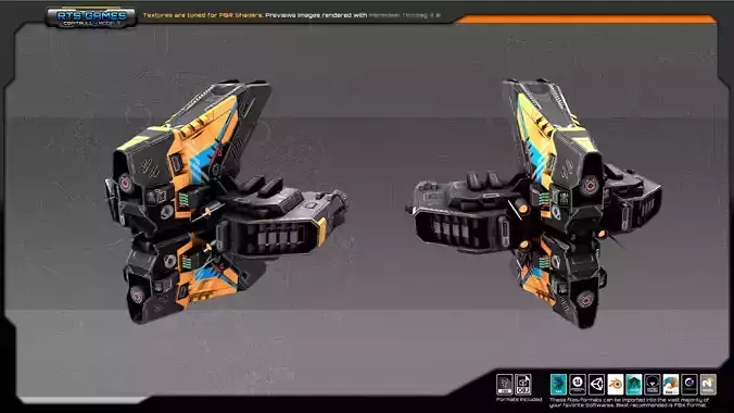 SF Heavy Drone ZR6 Low-poly 3D model