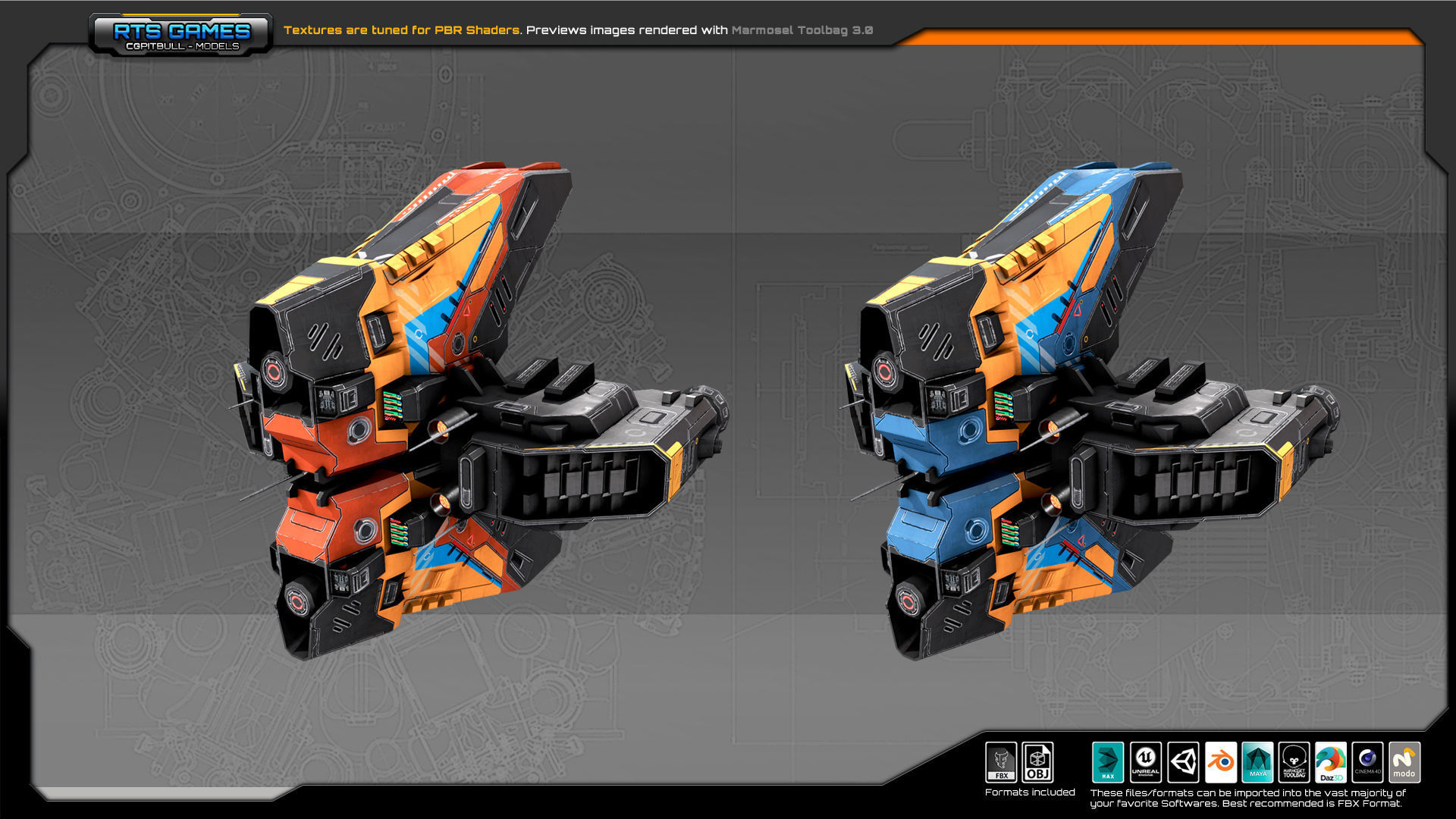 SF Heavy Drone ZR6 Low-poly 3D model_2