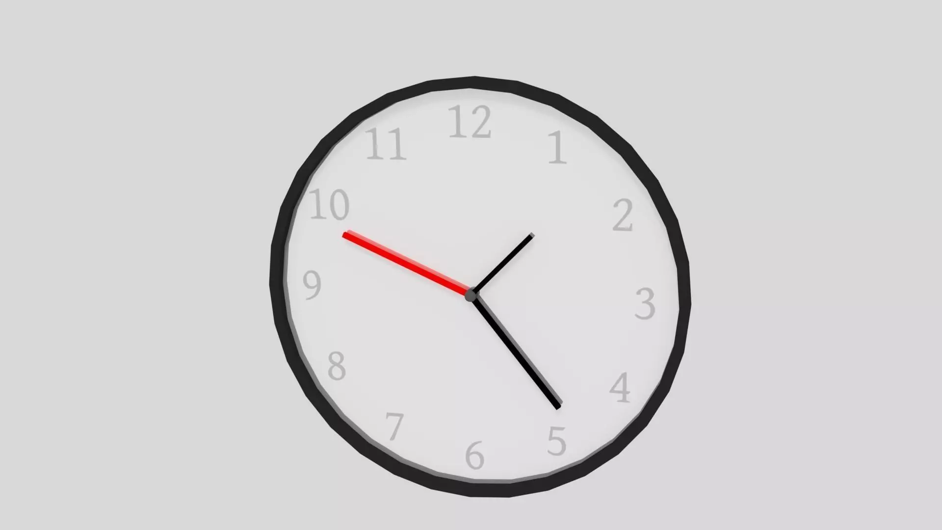 Wall Clock Low-poly 3D model_0