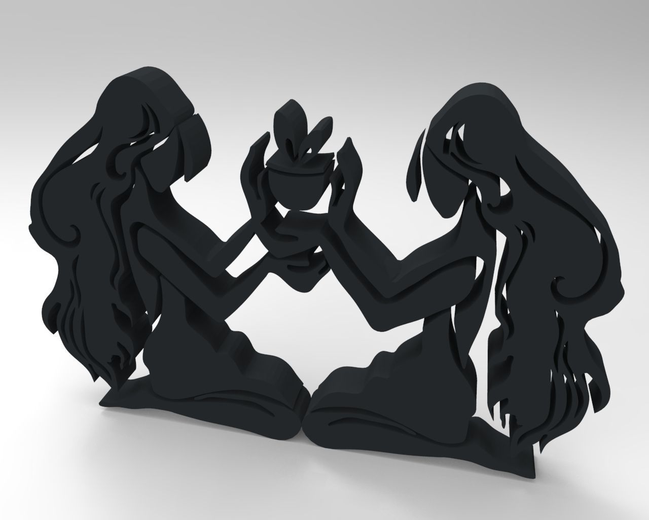 Gemini two women holding plant in their hands Free 3D print model_2