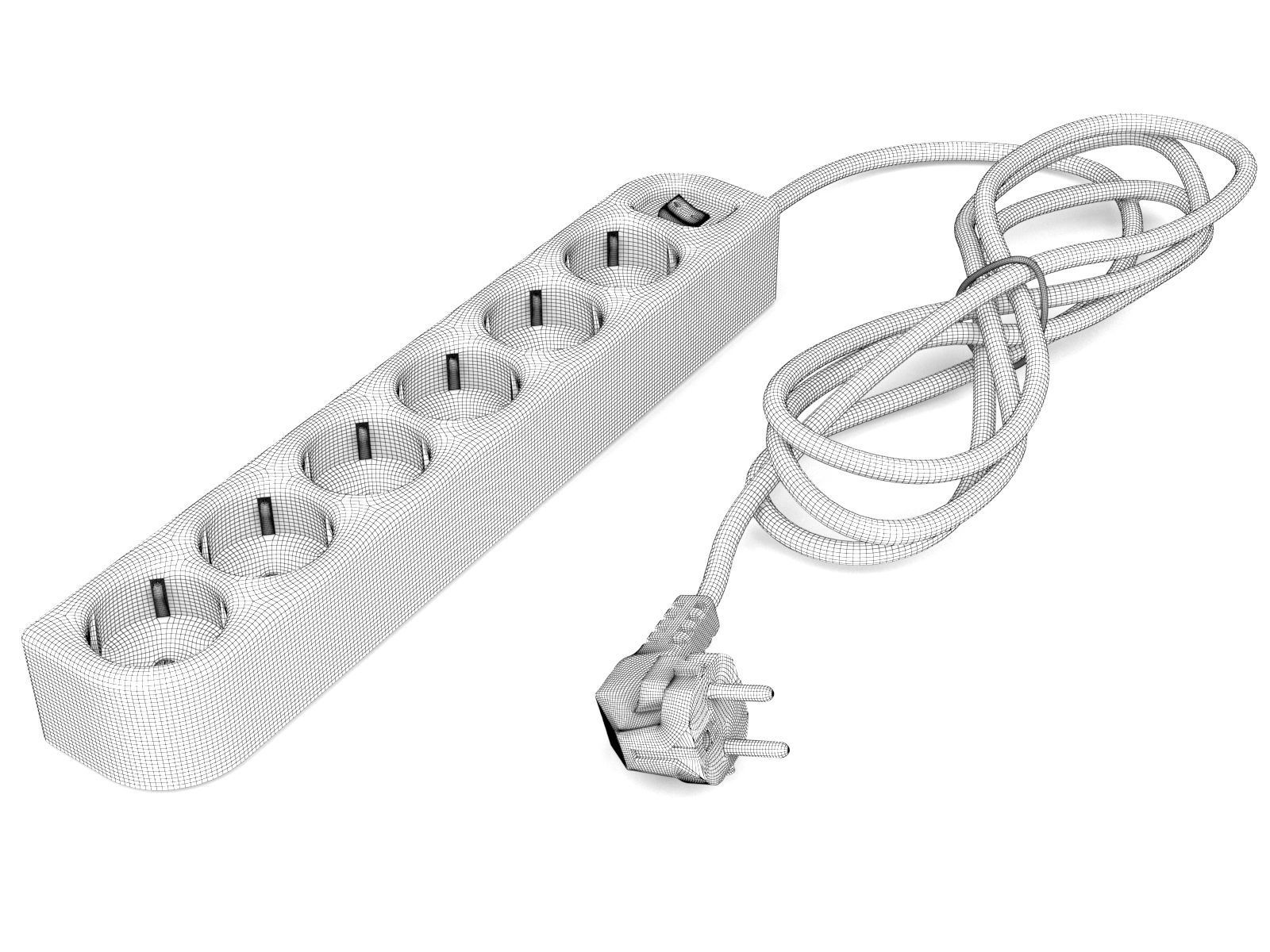 Multiplug Extension 3D model_1