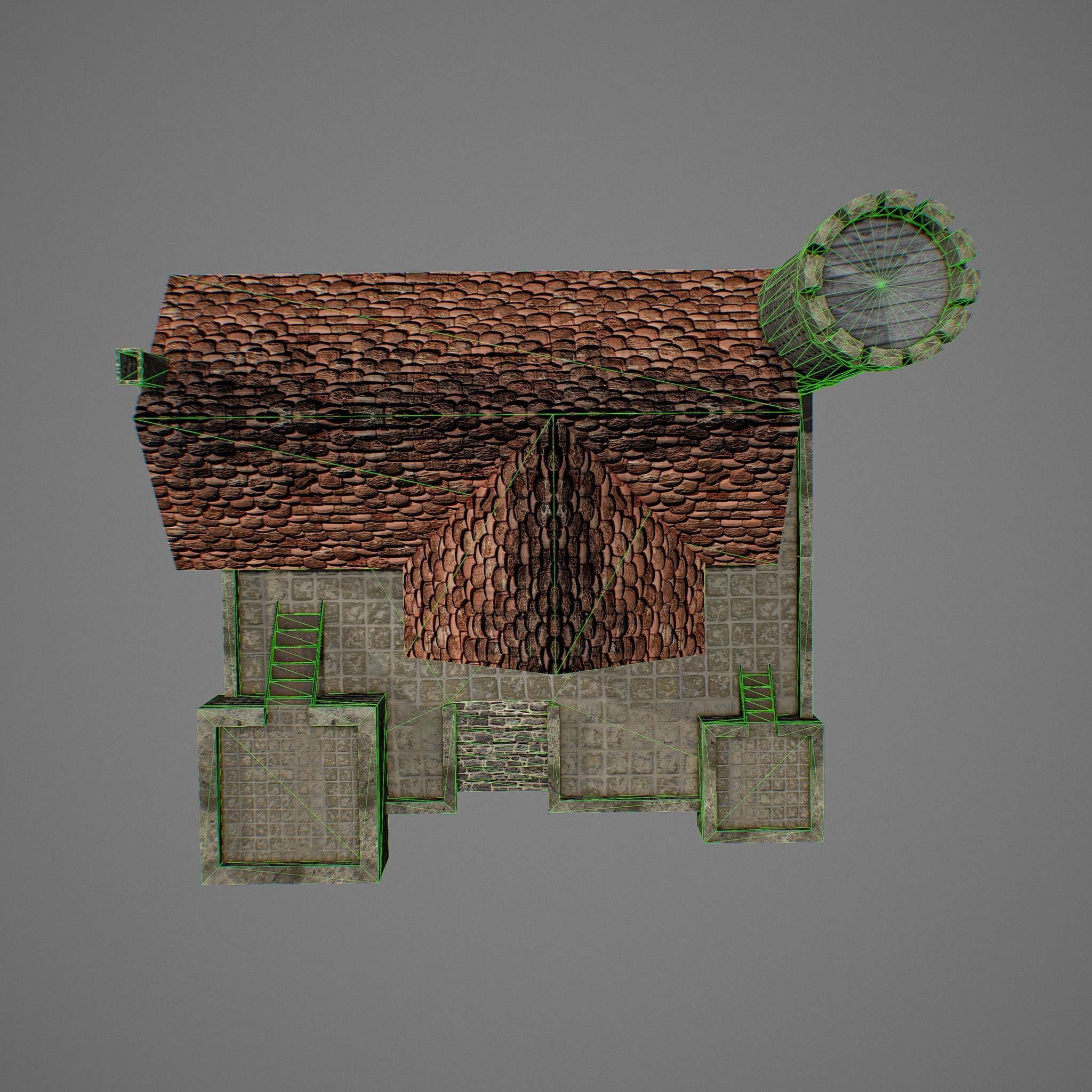 Medieval fortress 2 Low-poly 3D model_9