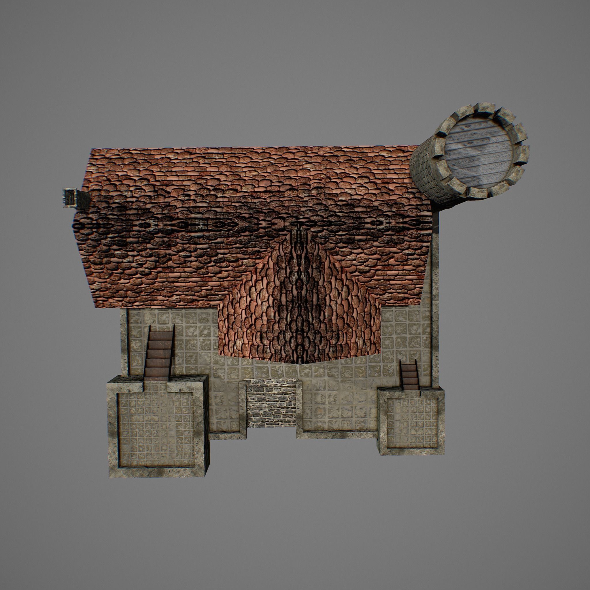 Medieval fortress 2 Low-poly 3D model_8