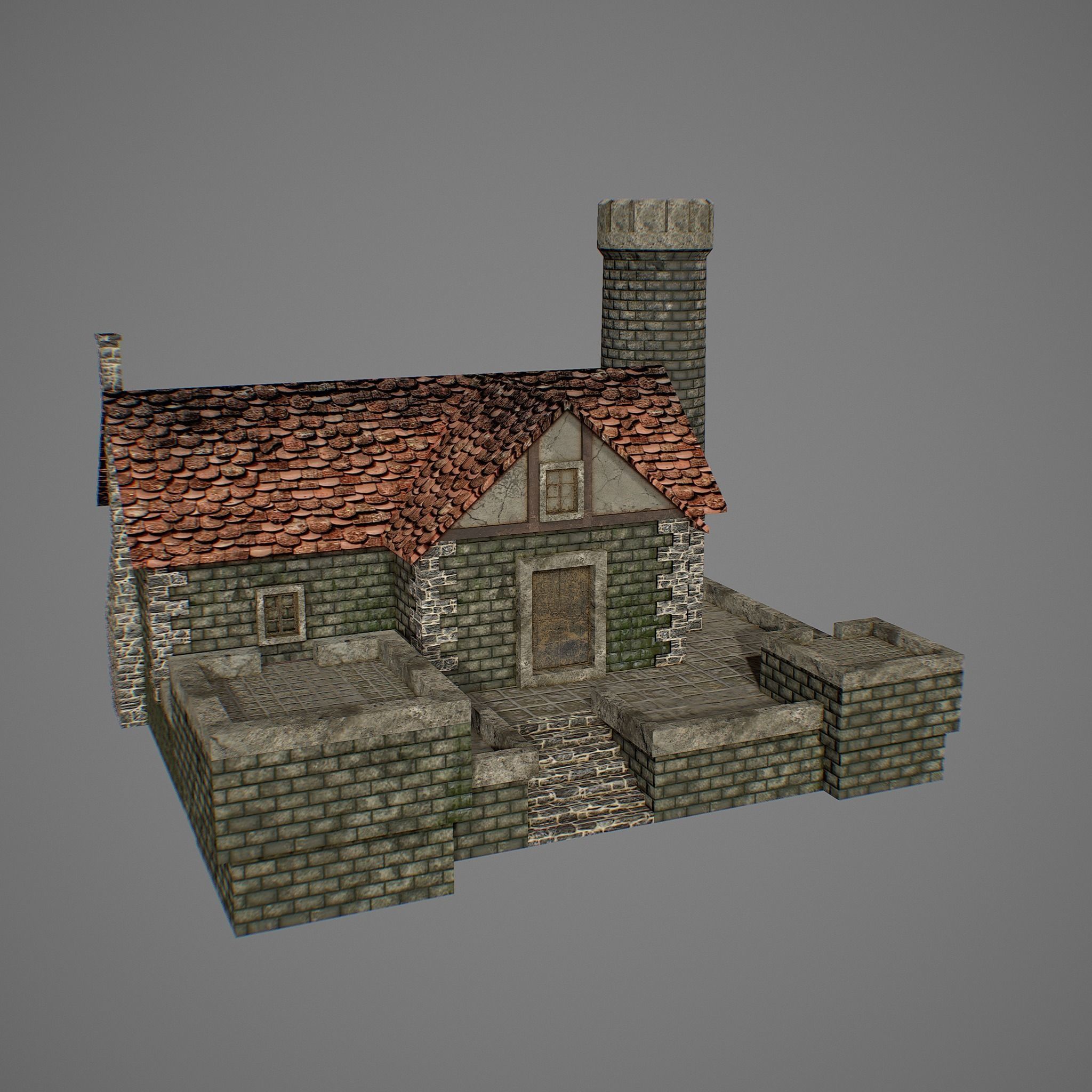 Medieval fortress 2 Low-poly 3D model_1