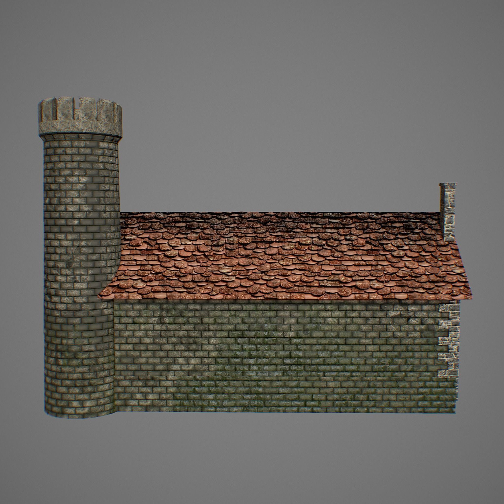 Medieval fortress 2 Low-poly 3D model_6