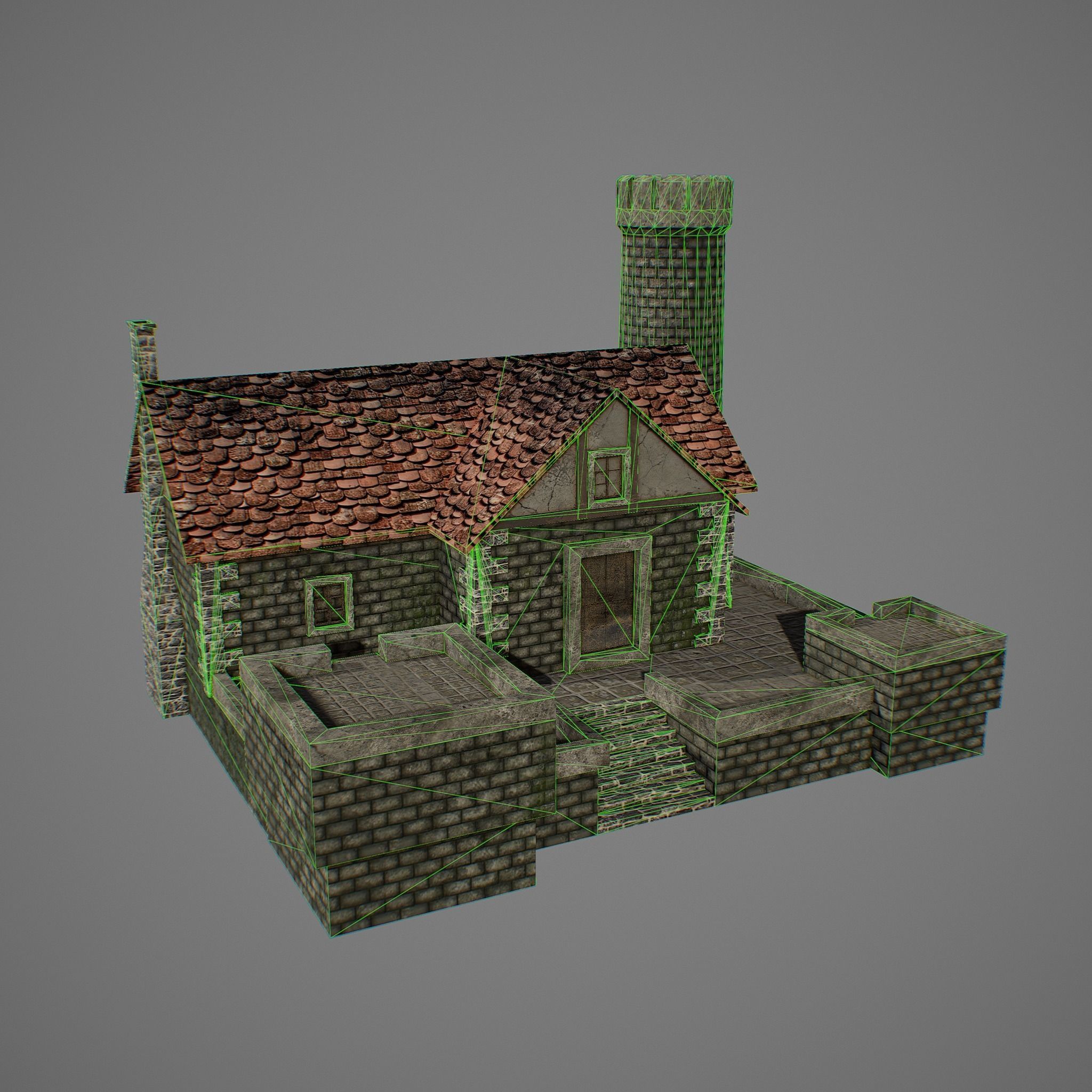 Medieval fortress 2 Low-poly 3D model_10