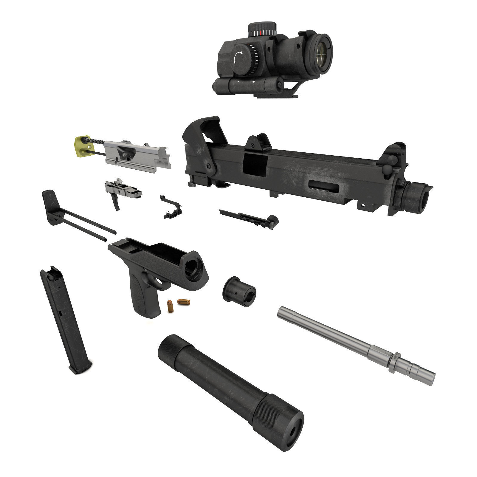 submachine gun AEK-919K Kashtan 3D model | CGTrader