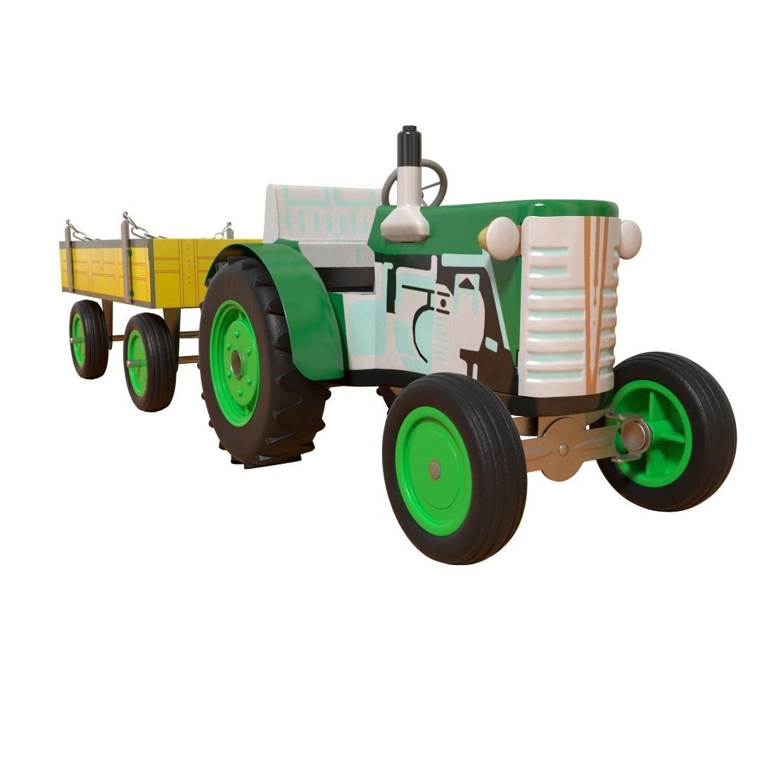 Toy tractor 3D model