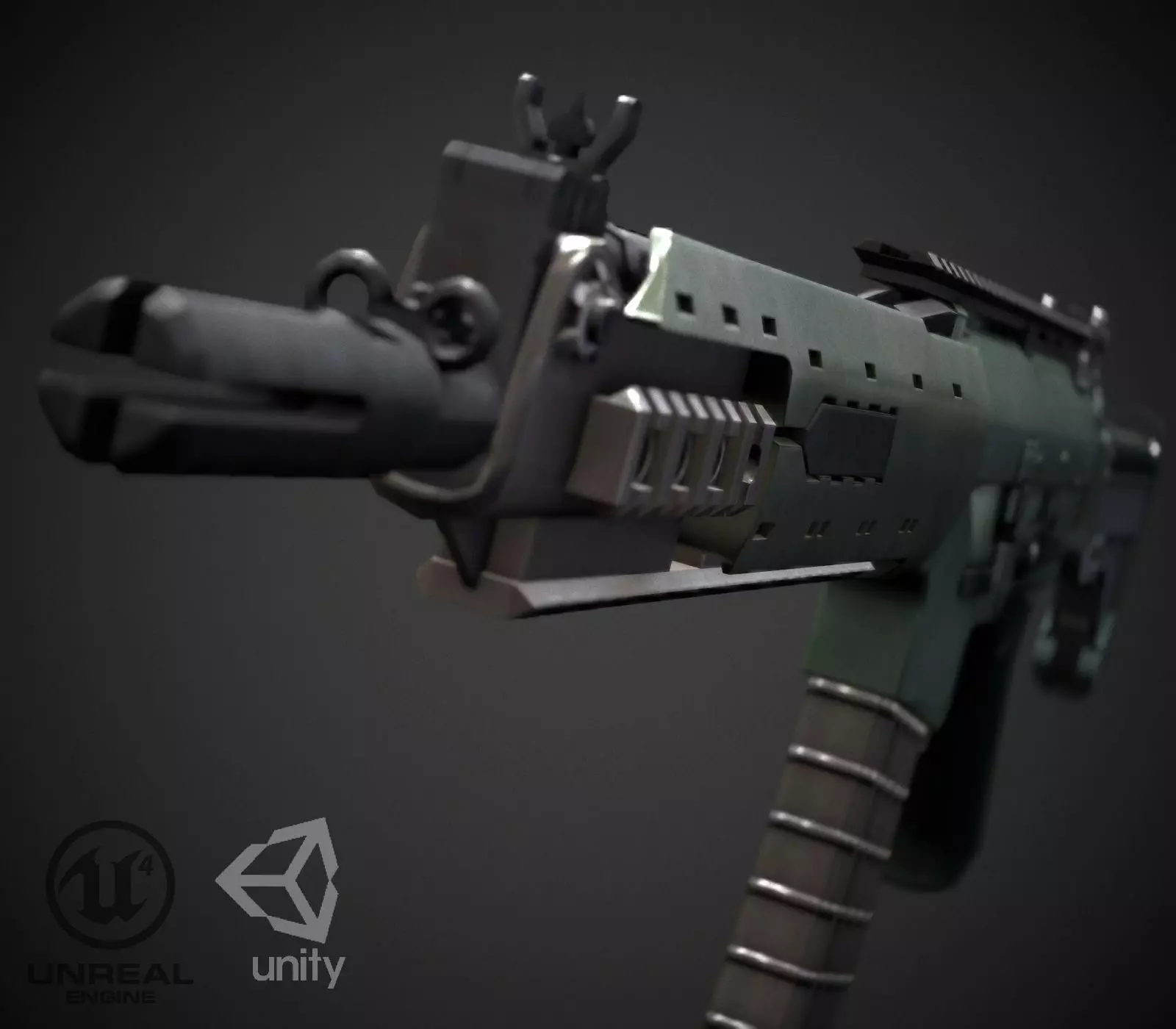 AK5C Rifle Low-poly 3D model_0