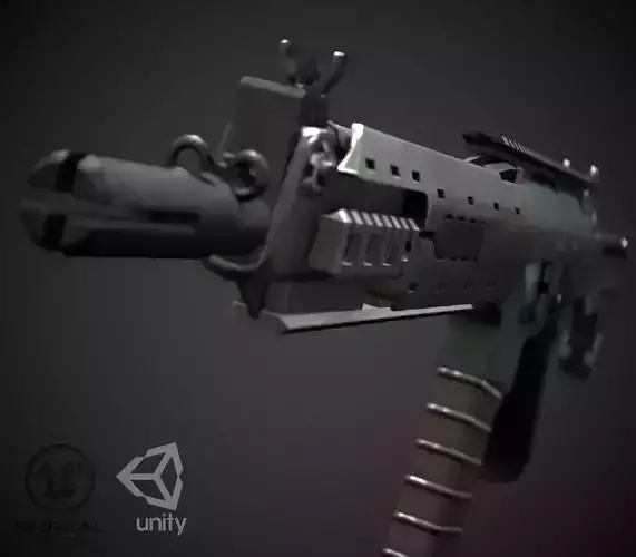 AK5C Rifle Low-poly 3D model