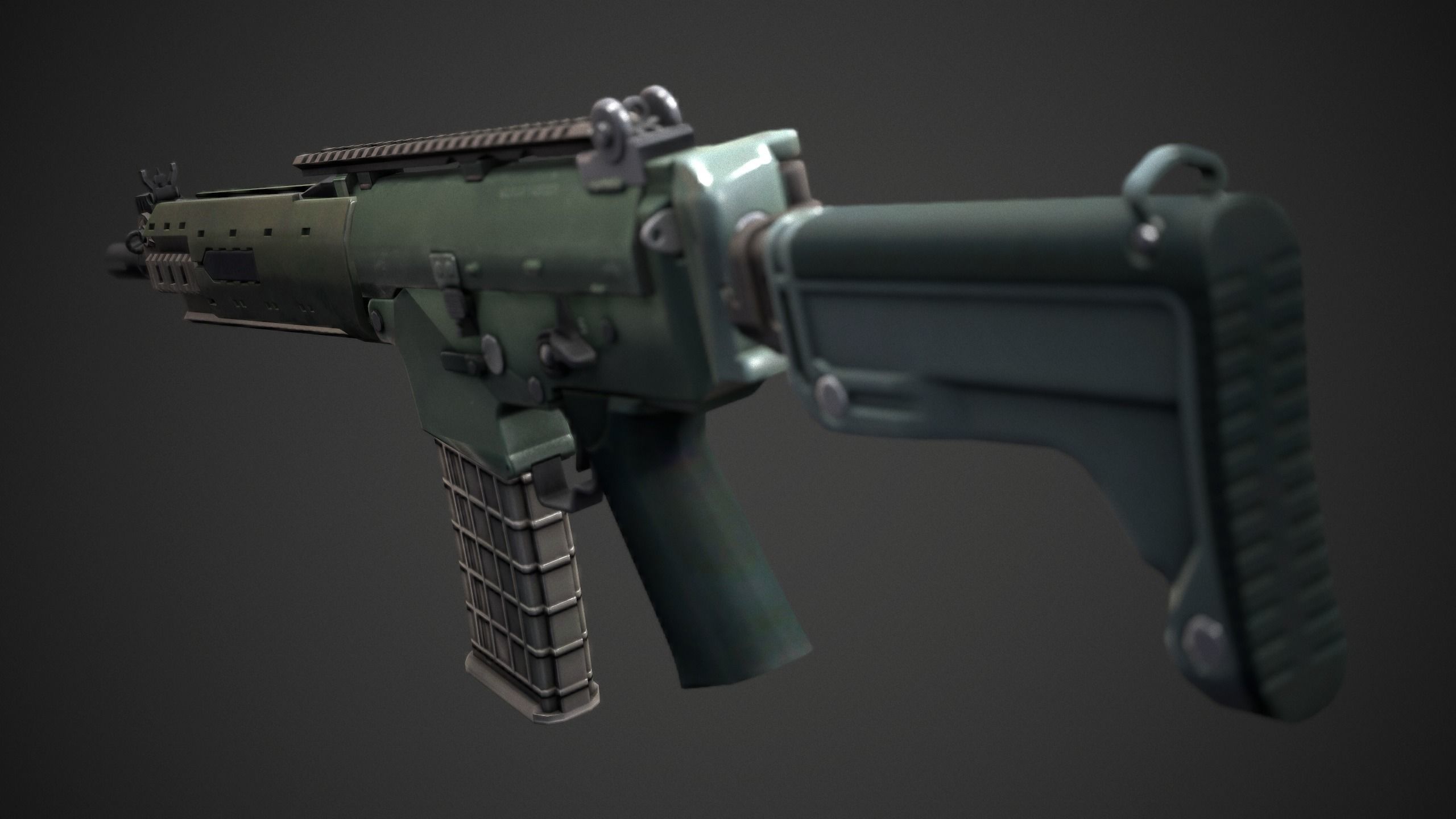 AK5C Rifle Low-poly 3D model_3