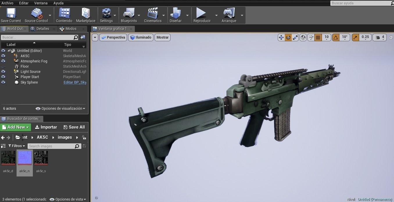AK5C Rifle Low-poly 3D model_9