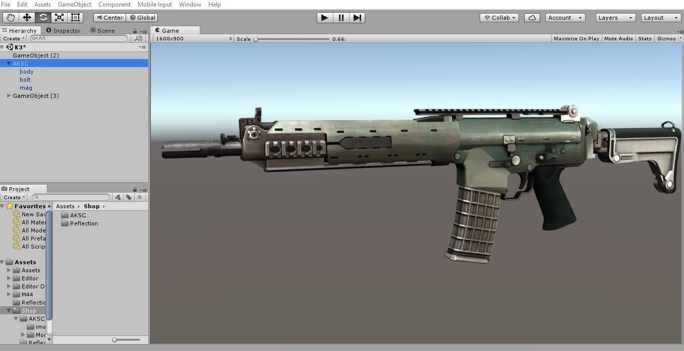 AK5C Rifle Low-poly 3D model_8