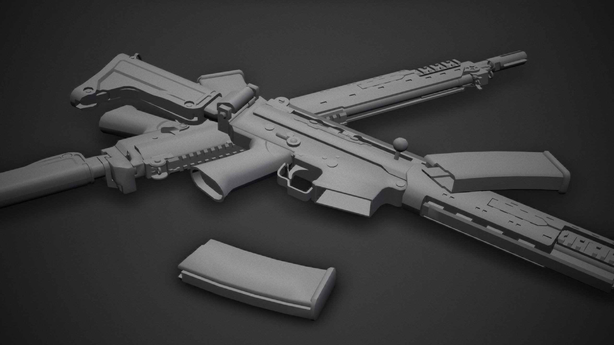 AK5C Rifle Low-poly 3D model_6