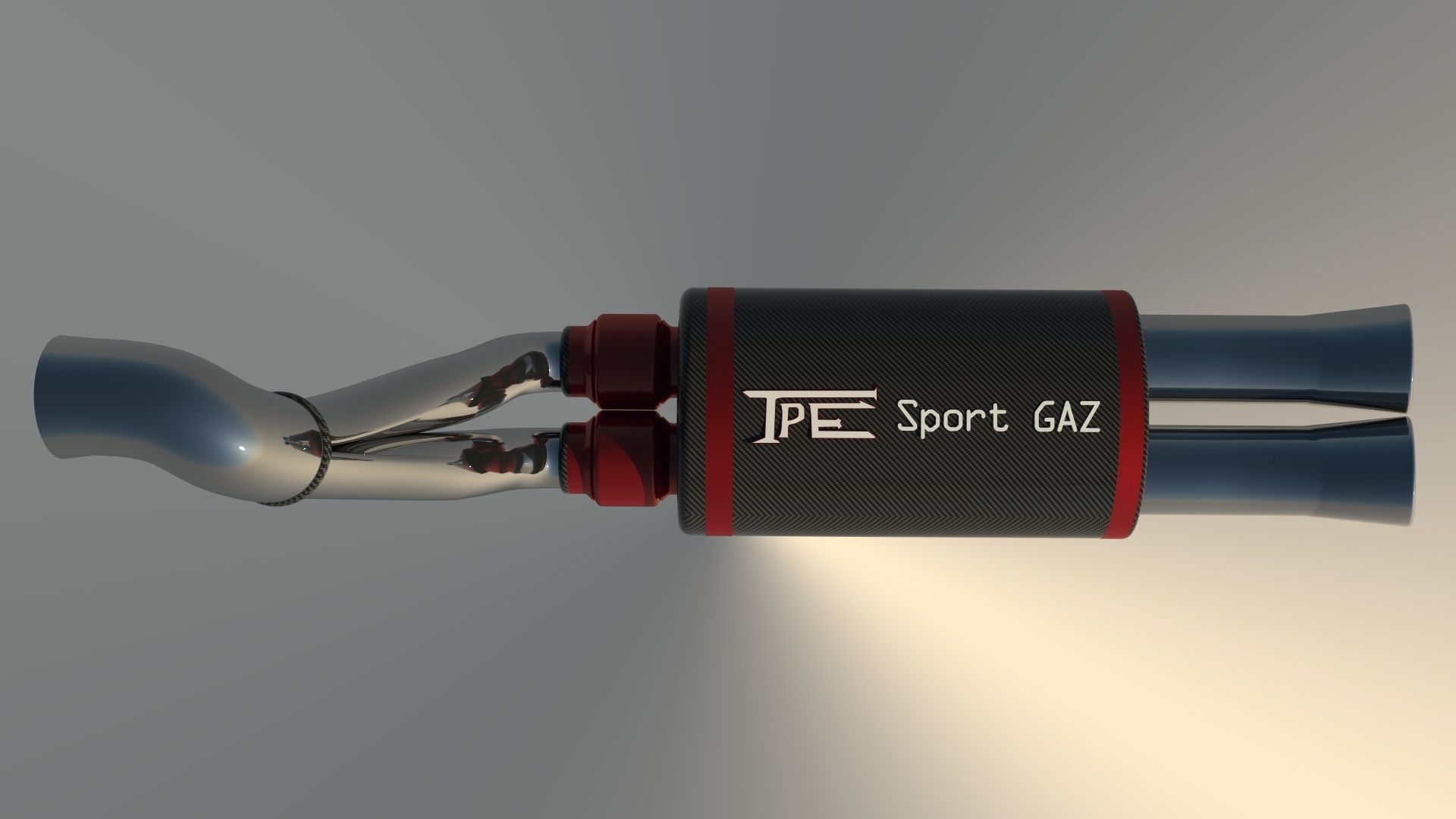 Sport Exhaust pipe catalytic converter 3D model_2