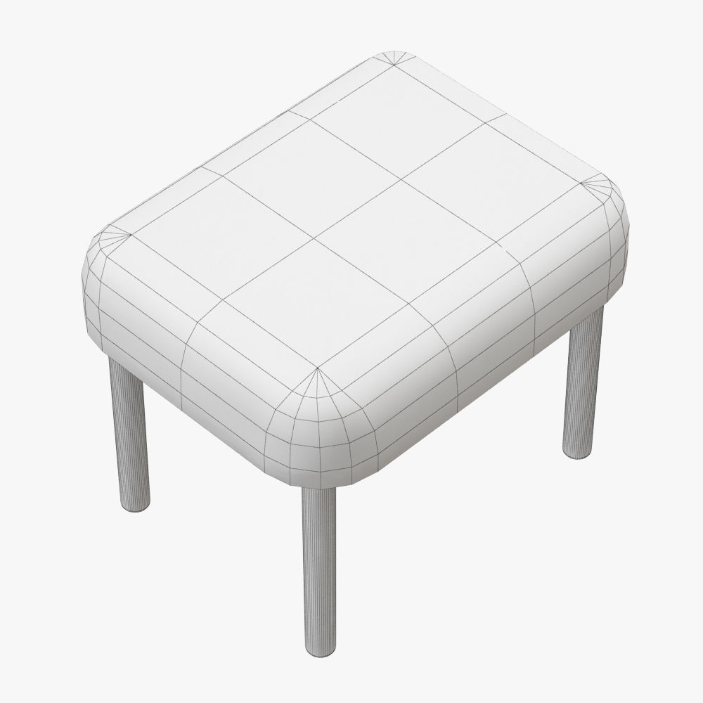 Carys Sheepskin Footstool 3D model_3