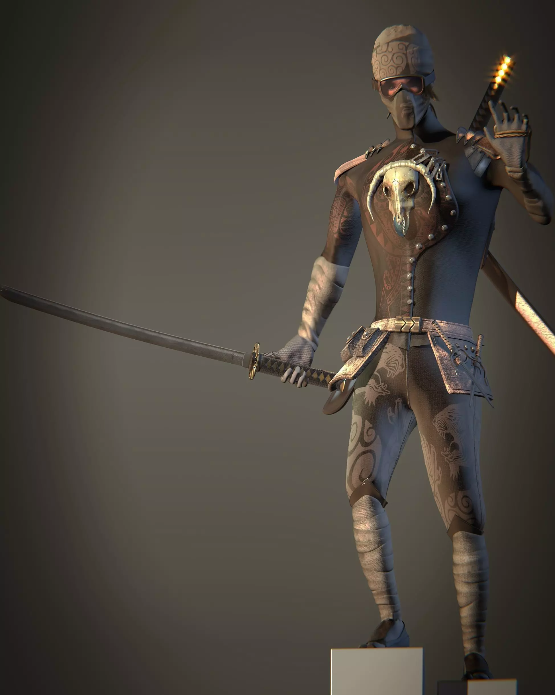 3D model Ninja male Character VR / AR / low-poly rigged | CGTrader