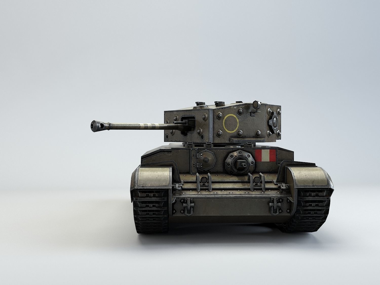 Low Poly Cromwell medium tank Low-poly 3D model_1