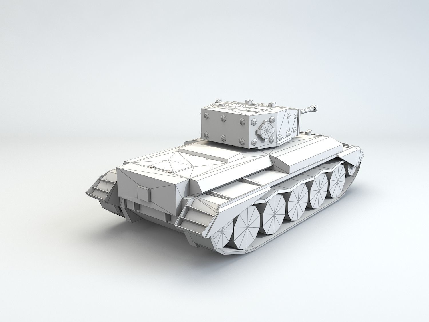 Low Poly Cromwell medium tank Low-poly 3D model_8