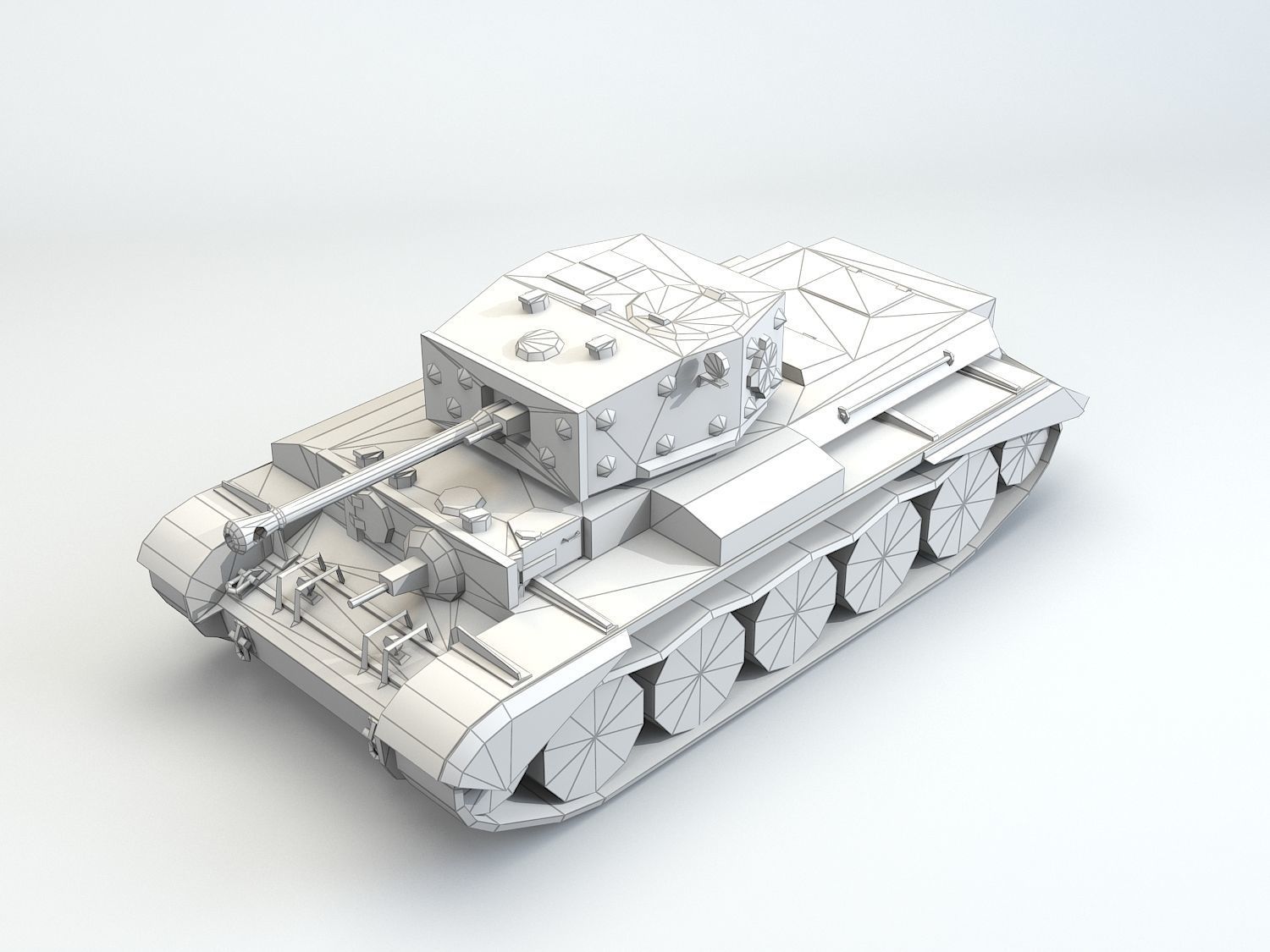 Low Poly Cromwell medium tank Low-poly 3D model_12