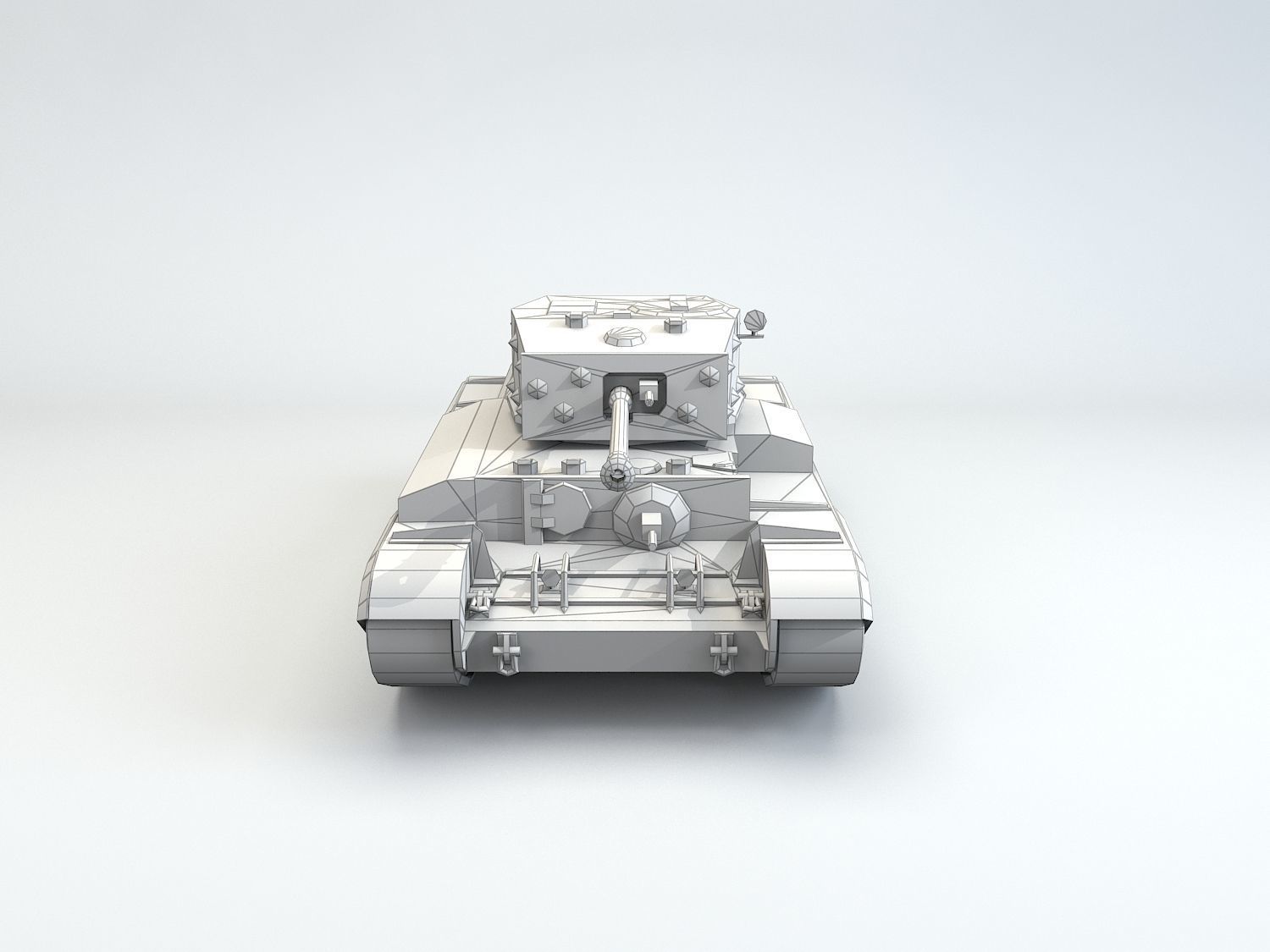 Low Poly Cromwell medium tank Low-poly 3D model_6