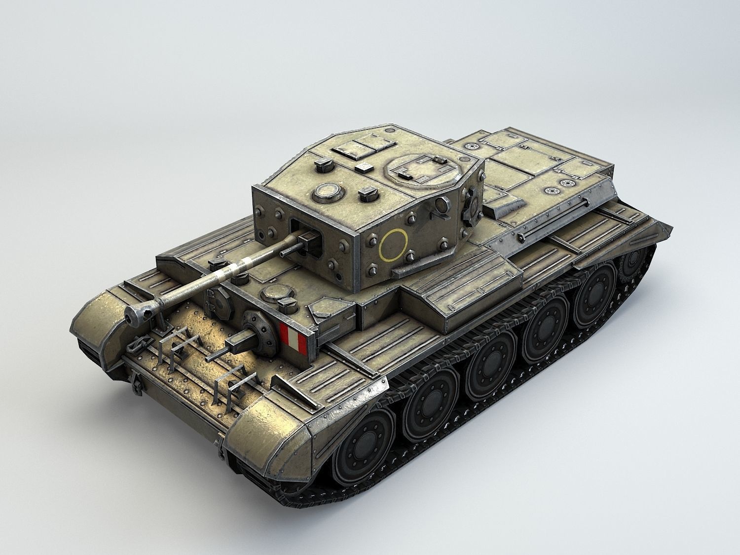 Low Poly Cromwell medium tank Low-poly 3D model_11
