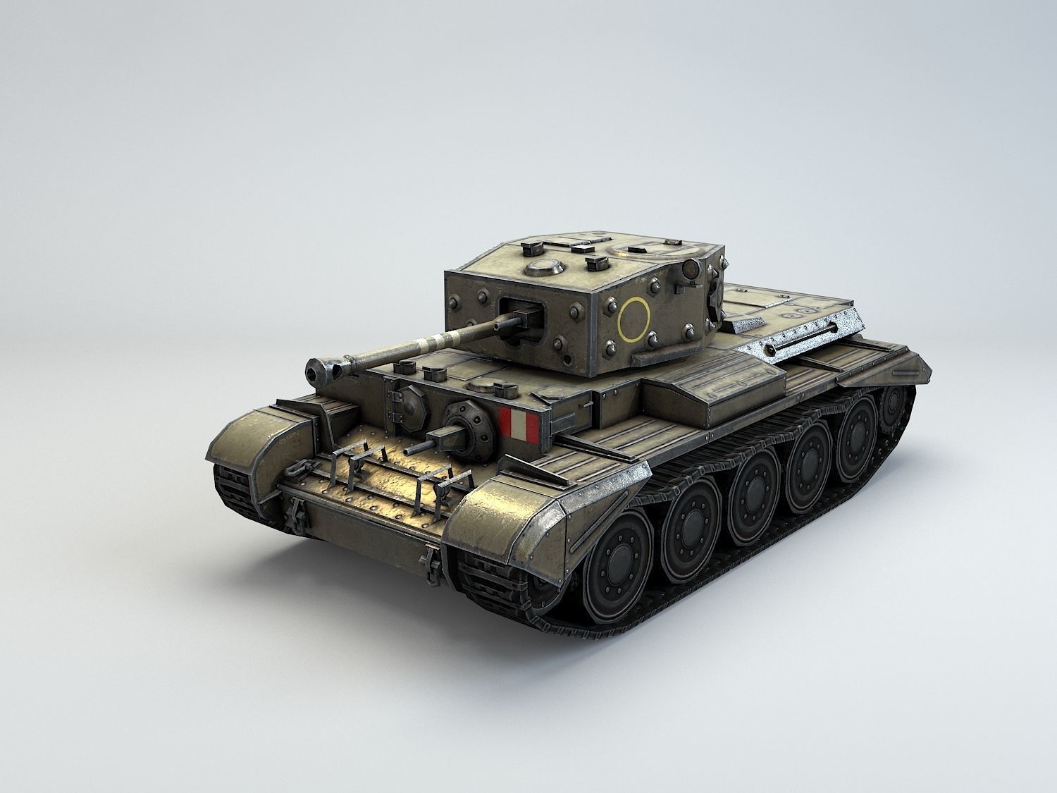Low Poly Cromwell medium tank Low-poly 3D model_3