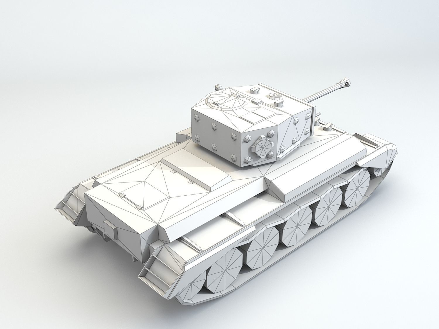 Low Poly Cromwell medium tank Low-poly 3D model_14