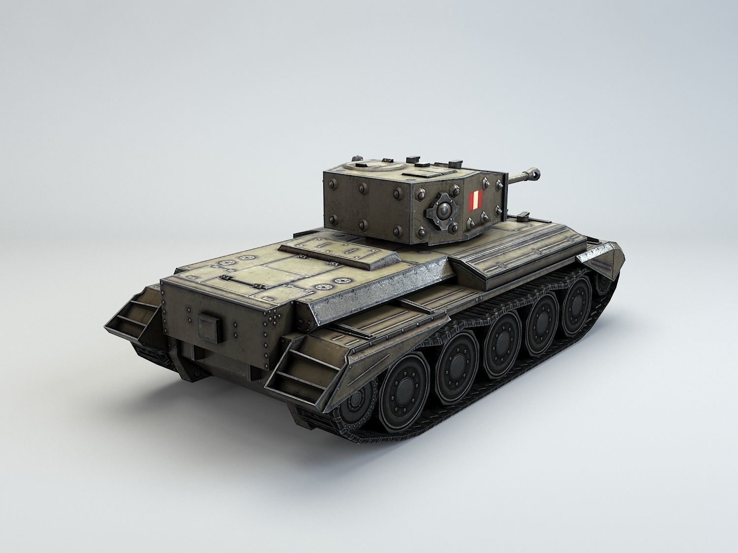 Low Poly Cromwell medium tank Low-poly 3D model_7
