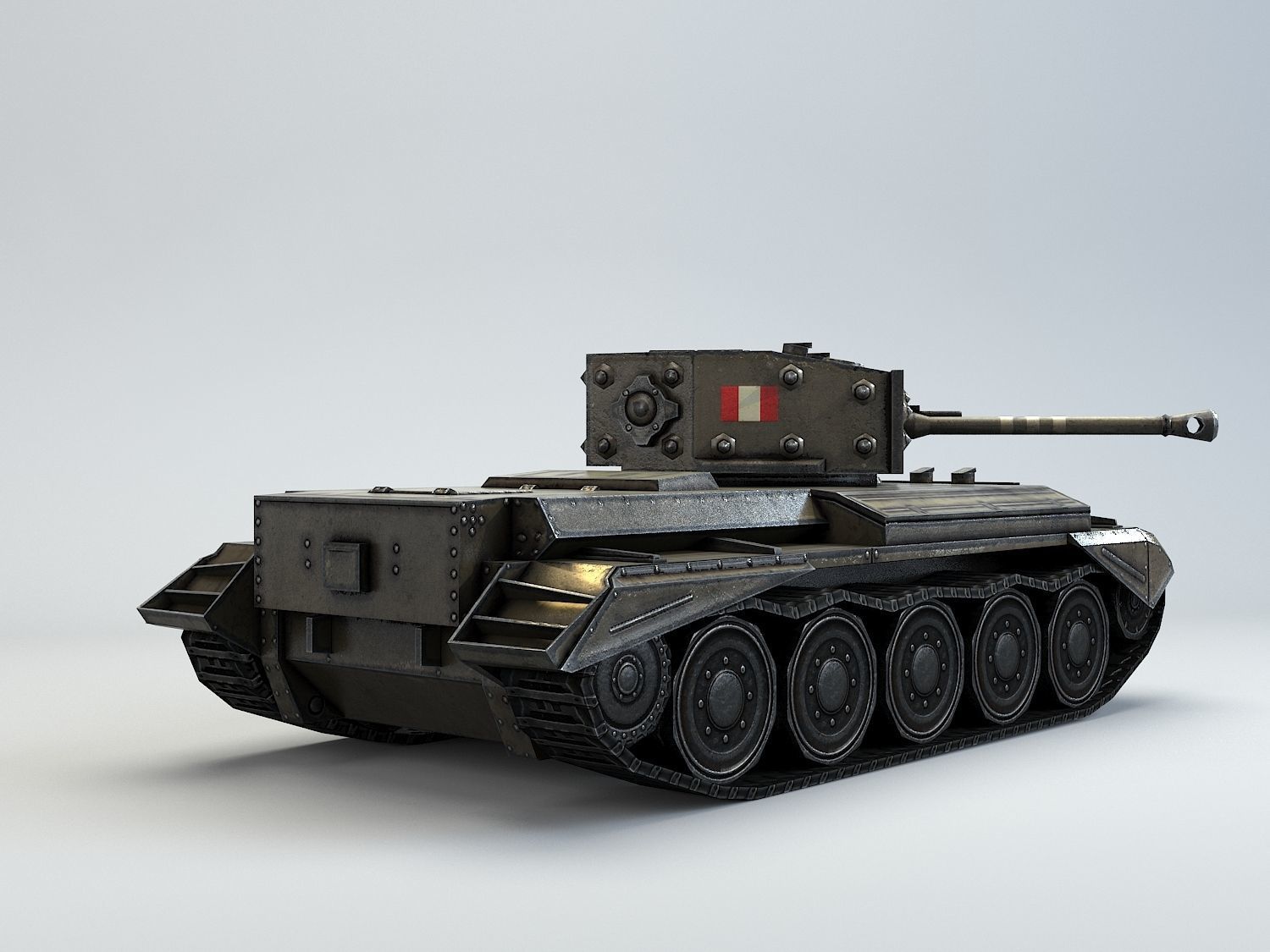 Low Poly Cromwell medium tank Low-poly 3D model_2