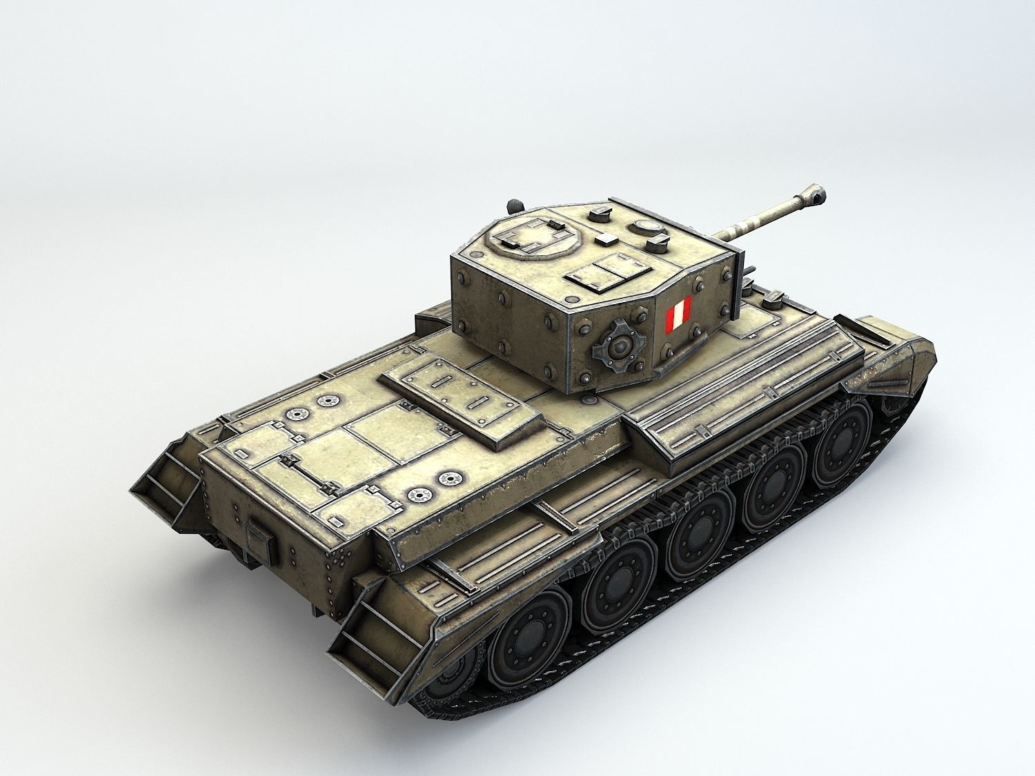 Low Poly Cromwell medium tank Low-poly 3D model_13