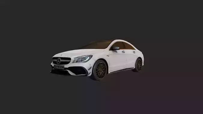 Low Poly Car 2 mercedes-benz cla wrap Low-poly 3D model