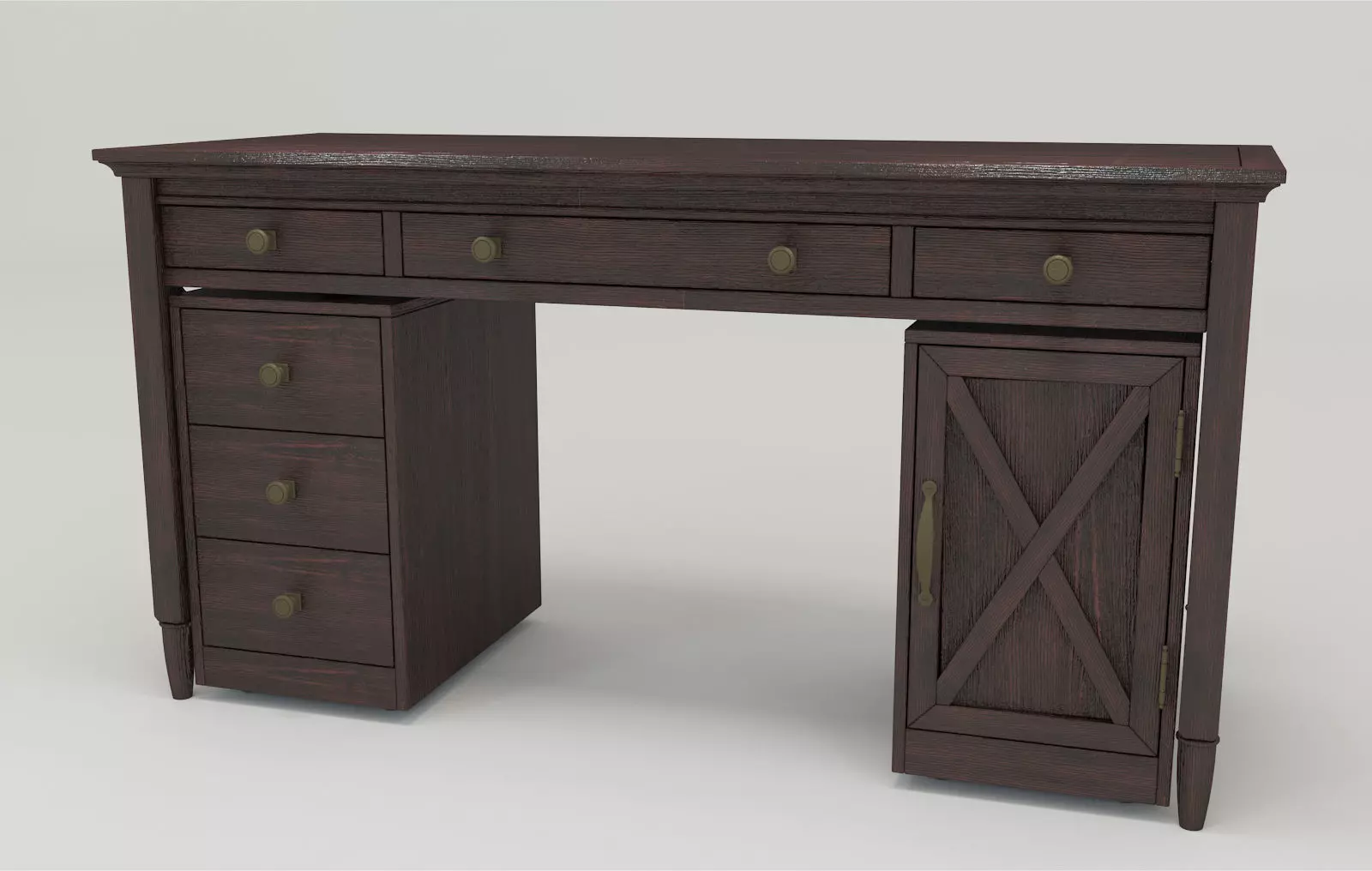 American country style Desk FM-DK08 3D model_0