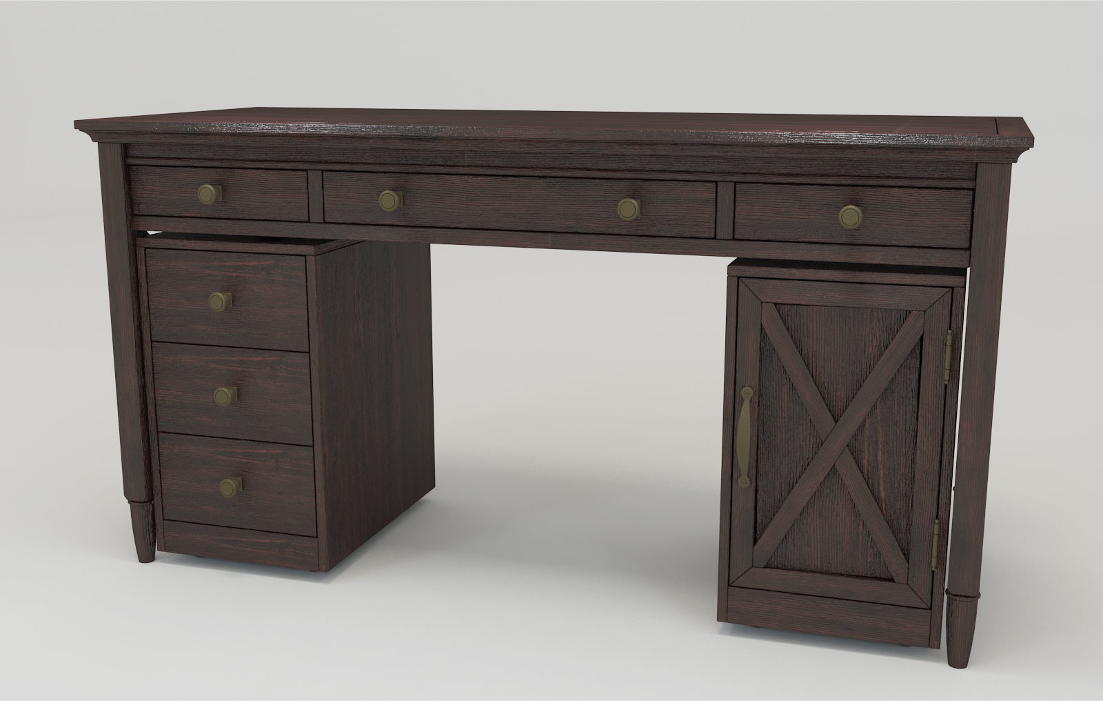 American Country Style Desk Fm Dk08 3d Model