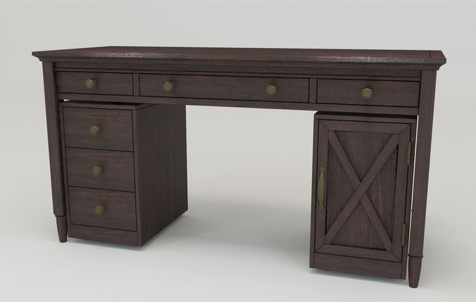 American country style Desk FM-DK08 3D model