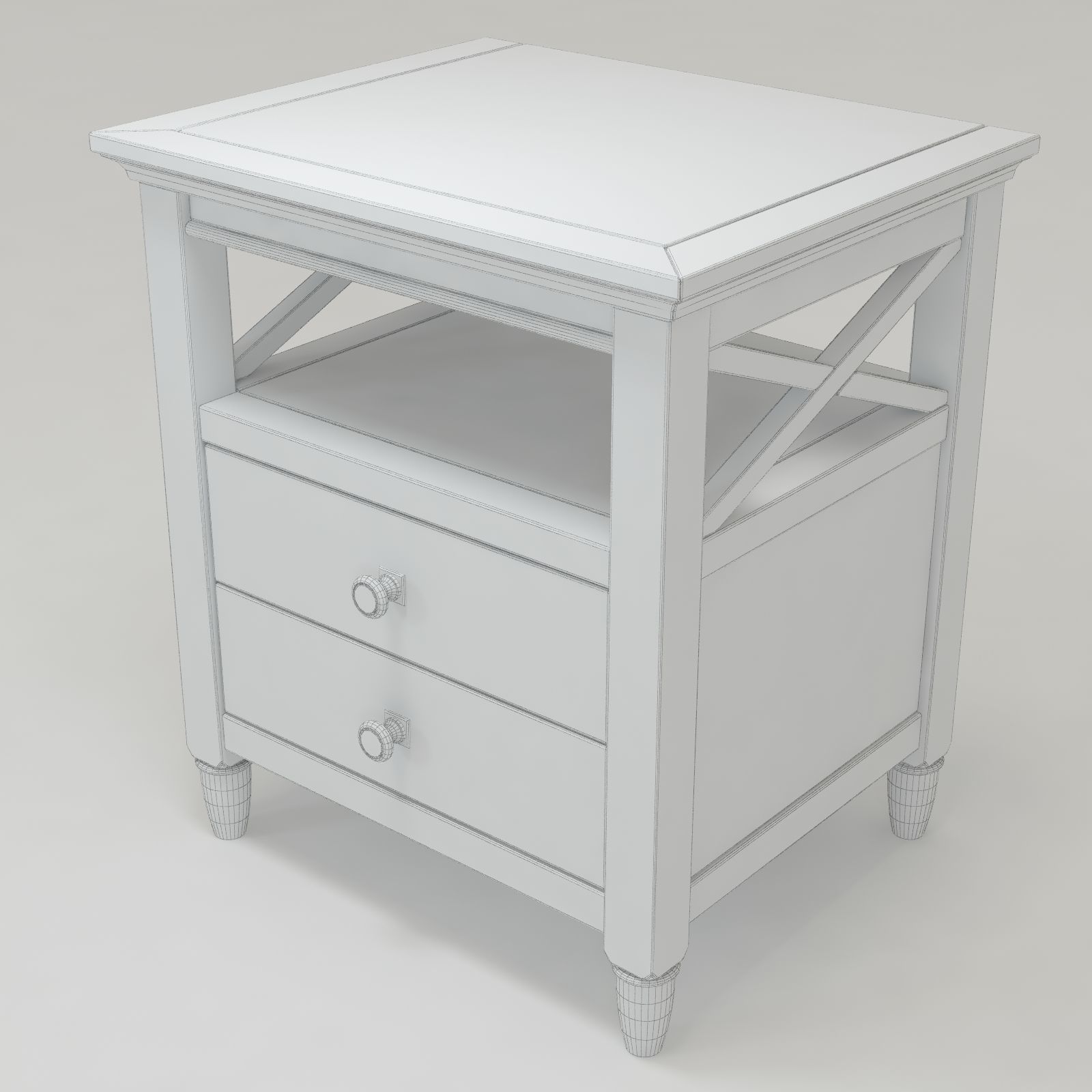 American country style Nightstand FM-NS08 3D model_3
