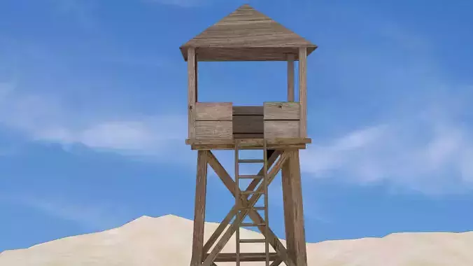 Watch tower - low poly Low-poly 3D model