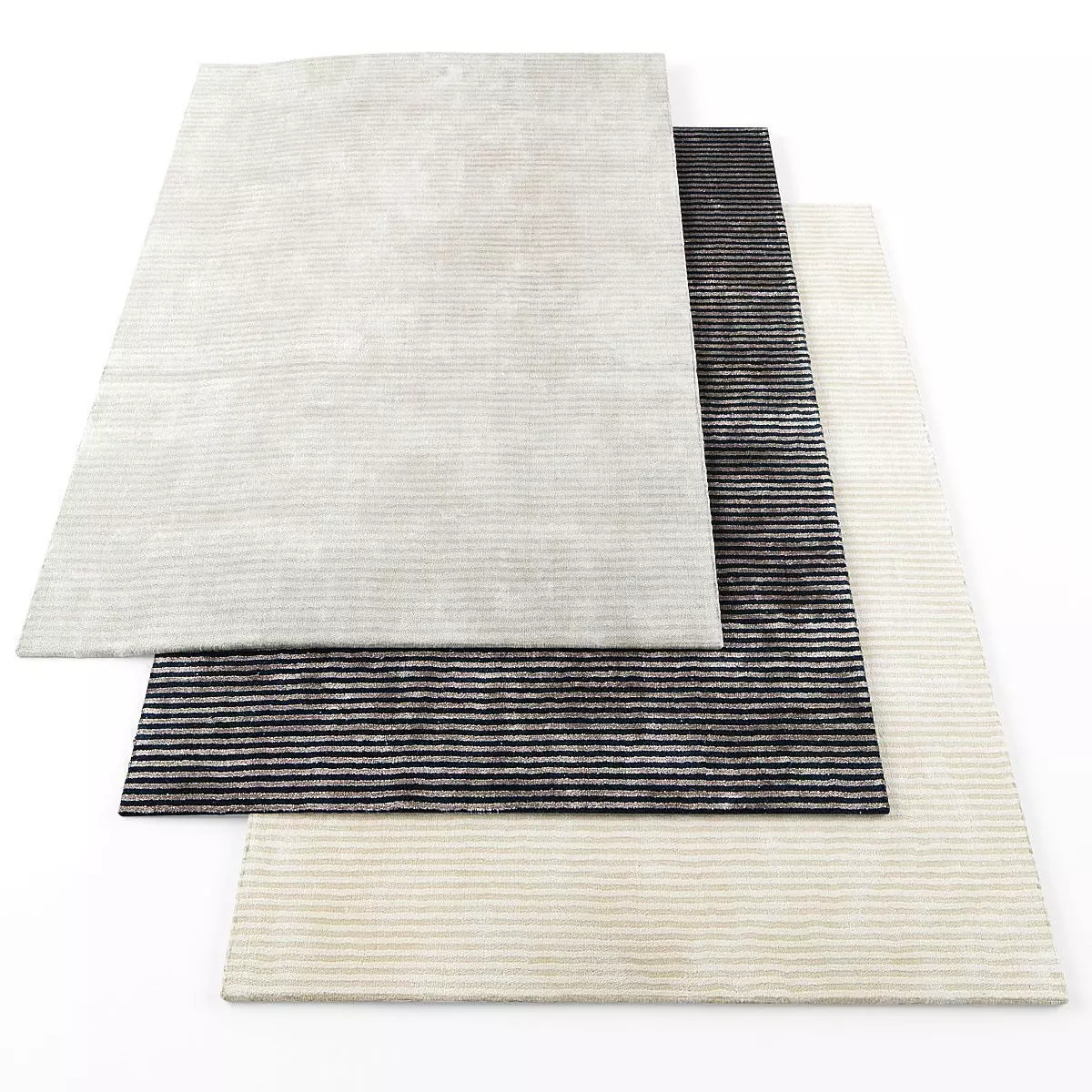 Katherine Carnaby Chrome stripe Rugs Low-poly 3D model_0