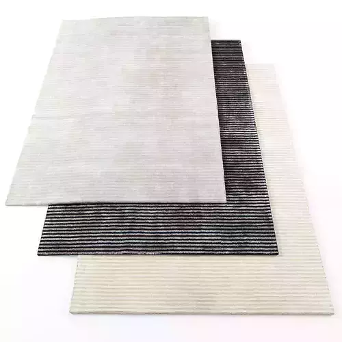 Katherine Carnaby Chrome stripe Rugs Low-poly 3D model