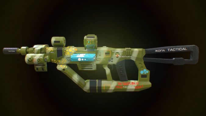 Low poly super tactical assault tactical rifle for tactical man Low-poly 3D model Low poly super tactical assault tactical rifle for tactical man Low-poly 3D model