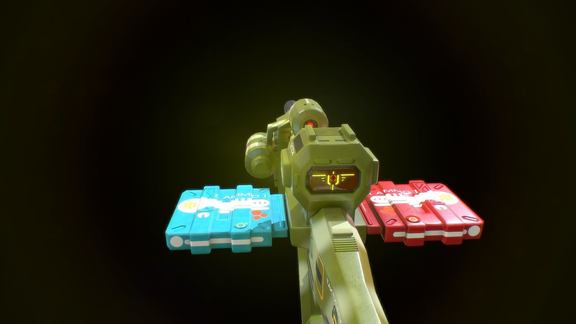 Low poly super tactical assault tactical rifle for tactical man Low-poly 3D model_3