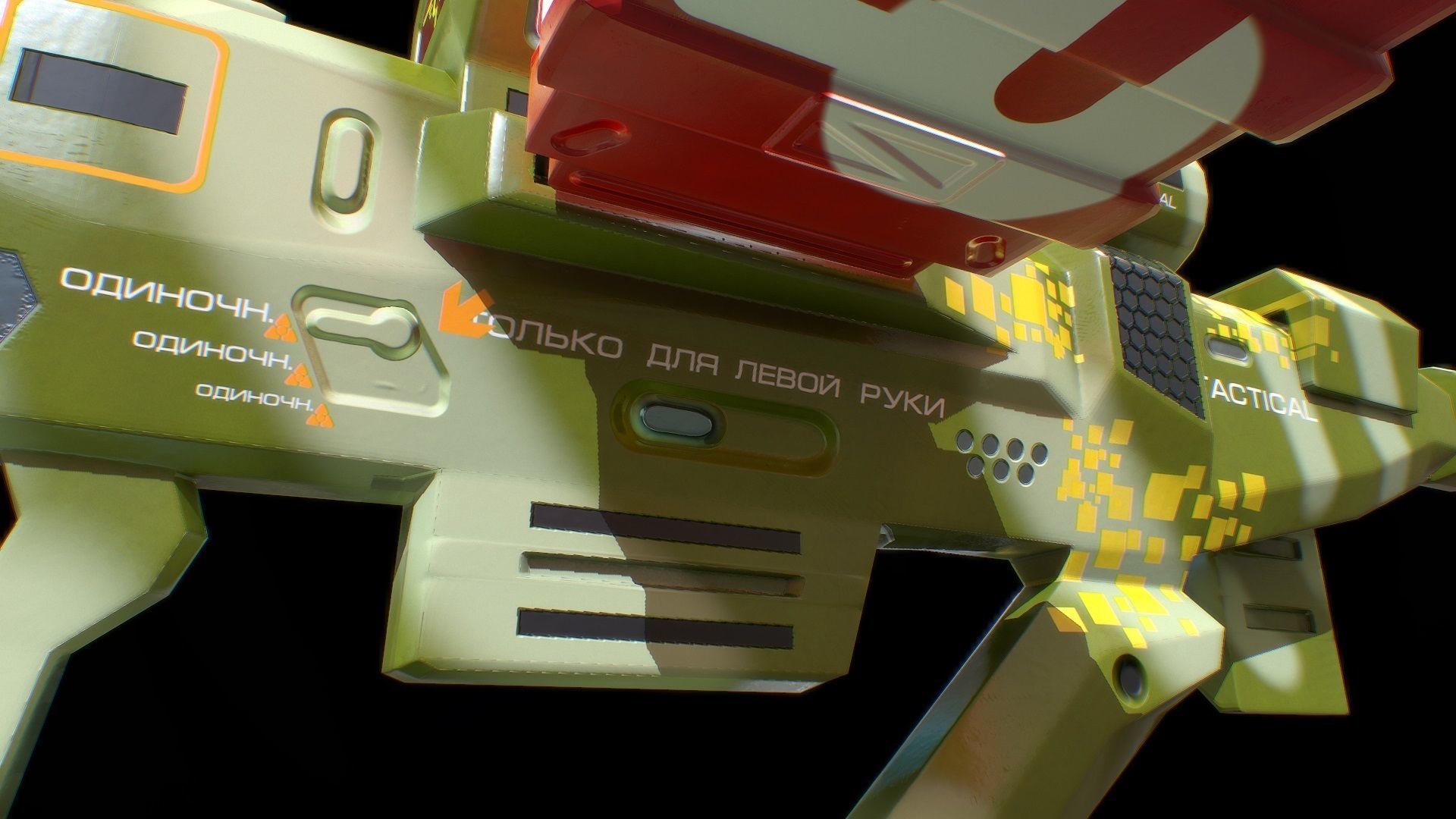 Low poly super tactical assault tactical rifle for tactical man Low-poly 3D model_5